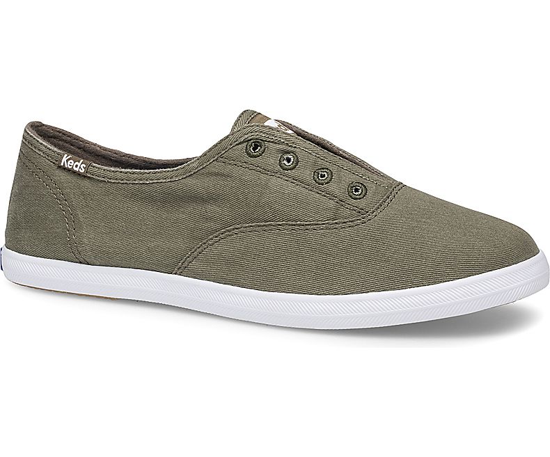 Keds Women's Chillax Washable Olive Slip On Shoes - NI9741623